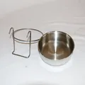 Stainless steel parrot bird feeder bowl with hanging metal wire stand - Hook Style / Diameter 10 * Depth 4.5cm