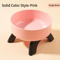 Modern pink elevated pet bowl with anti-slip black legs for cats and small dogs - Solid Color Single Bowl / Pink