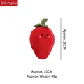 Soft plush chili pepper squeaky toy for pet dogs, red with cute smile face, 15cm height - Chili