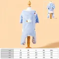 Blue sheep pattern coral fleece dog jumpsuit for small to medium dogs with size chart - S / Blue