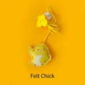 Yellow interactive felt chick cat toy with adjustable elastic cord for door hanging play - Little Yellow Chick