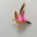 Ersatzkopf für Katzenangel mit rosa und braunen Federn und Metallhakenbefestigung - Rosa Hühnerfeder-Stil / Rosa