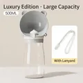 Portable 500ml dog water bottle with wrist strap lanyard for outdoor walking and travel - L / Gray