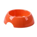 Glänzender orangefarbener Futternapf für Hunde und Katzen mit ergonomischem Griffdesign - Einschichtige Kunststoffschale / 16x16x4.8cm / Orange