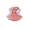Adjustable pink suede dog harness vest with reflective trim and D-ring for small dogs - 3XS / Harness Only (Without Leash) / Pink