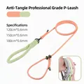 Professional anti-tangle dog P-leash training rope available in multiple sizes and colors - 120cm Pack / Jialing Water Green
