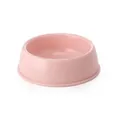 Pink plastic pet bowl for dogs and cats, durable single feeding basin for food or water - S / Pink