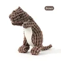 Dinosaur shaped coffee brown plush dog squeaky toy with corn velvet texture - Brown Dinosaur