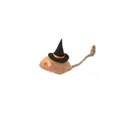 Plush mouse cat toy with black Halloween witch hat and durable rope tail accessory - No. 1 Halloween Mouse
