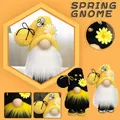 Plush bumble bee spring gnomes with sunflower daisy decorations for tiered tray decor - Standing Doll (E1-9-10) / Set of 2
