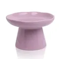 Ciotola rialzata in ceramica per gatti in viola chiaro per protezione del collo - Smalto al Forno Viola