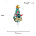 Miniature Christmas tree cake topper with 8cm height and gold star detail for festive baking - Five-Star Christmas Tree (W2-26) / 8cm x 2.5cm / Green