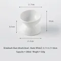 Keramiknapf in Mattweiß, 200ml Fassungsvermögen, erhöhter Schutz für den Nacken - Kalebassenförmige Erhöhte Geneigte Schale / 200ml / Mattweiß