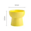 Bol surélevé en céramique jaune pour chats et chiens, dimensions 12,5 cm par 11,5 cm - Bol à pied haut bouche plate / 1 Pièce / Jaune