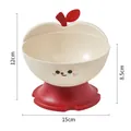 Cute apple-shaped elevated pet bowl for cats and dogs with 15cm width for neck protection - Single Bowl / White
