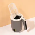 Portable 2-in-1 cat litter scooper set with waste bag storage box in grey and beige - Integrated Storage Style (JY-MSC-2411081) / Gray
