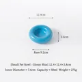 Pequeño cuenco de cerámica para mascotas azul claro en forma de bagel, 50 ml - Azul Brillante / S