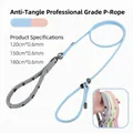 Professional anti-tangle dog training P-leash in multiple lengths and vibrant colors - Sky Gray