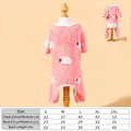 Warm thick sheep pattern pink coral fleece dog pajamas soft velvet pet onesie variant - S / Pink