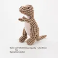 High-quality brown corduroy squeaky dinosaur plush toy for interactive dog play - Dinosaur Style / 30*14cm / Brown