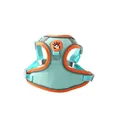 Mint green breathable pet harness vest for small dogs with vibrant orange trim details - 3XS / Harness Only (Without Leash) / Blue