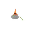 Cute plush Halloween cat toy mouse wearing an orange witch hat on a clean white background - No. 2 Halloween Mouse