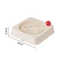 Quadratischer beige Slow-Feeder-Hundenapf mit Labyrinth-Design, Maße 20 cm x 4,5 cm - Plattenspieler Langsamfressnapf / 20x20x4.5cm / Cremeweiß