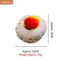 Realistic poached egg plush dog toy for interactive chewing and play, size 10cm. - Fried Egg