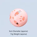 Durable macaron pink cat toy plastic bell ball with paw cutouts, 6cm diameter, 13g weight - Pink Bell Ball