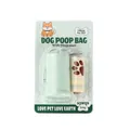 Detail shot of pale green dog poop bag dispenser and roll in blister packaging - Milk White Bag Set / Blister Card (1 Roll 15 Bags)