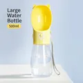 Bouteille d'eau portable pour chien 500ml en jaune vif pour l'hydratation en extérieur - Style Grande Bouteille d'Eau Unique / 500ml / Jaune