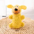 Yellow scruffy plush dog toy with squeaker for small and medium sized pets, 14x10cm - 14x10cm / Yellow
