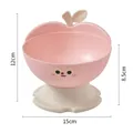 Pink apple-shaped elevated pet bowl with 15cm width and 12cm height dimensions - Single Bowl / Pink