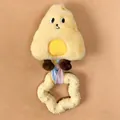 Adorable plush squeaky dog toy with a yellow character and star-shaped TPR chew ring - Cheese Style / 20x9.5cm