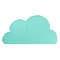 Durable cloud-shaped mint green silicone pet food placemat for cat and dog bowls - Cloud Mat / 48x26.8cm / Green