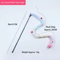 Colorful plush cat teaser wand in ice cream style with 41cm pole length - Ice Cream Colors