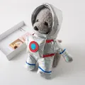 Funny pet astronaut dog costume with metallic silver finish for Halloween cosplay. - S / Astronaut Costume