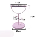 Pink portable bird training stand with wooden perch, circular base, and dimensions. - Round Base Pink / Pink