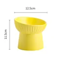 Gamelle surélevée en céramique jaune avec bord incliné pour protéger le cou 11.5cm - Bol à pied haut bouche inclinée / 1 Pièce / Jaune