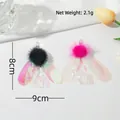 Ricariche per bacchetta per gatti a forma di insetto con lustrini e pompon soffici - Testina di Ricambio Pom-pom Nero Carta Stropicciata