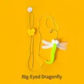 Interactive hanging dragonfly cat toy with big eyes and adjustable yellow elastic string - Dragonfly