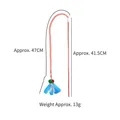 Interactive cat teaser wand with flexible nylon tube, bells and colorful tassel toys - Christmas Red
