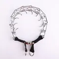Adjustable chrome-plated metal prong training collar for dogs with nylon strap - 2.5mm*35cm / Silver (Normal)