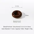 Cuenco pequeño de cerámica marrón brillante para mascotas con forma de bagel, 12,4 cm - Marrón Brillante / S