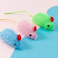 Trois souris de jeu pour chats en tissu aiguille de pin aux couleurs vives et variées - Multicolore