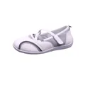 Sporty ballet flat in white with breathable mesh and velcro strap - 36 / White