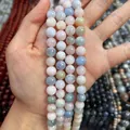 Perles rondes en morganite naturelle 5A multicolores pour la création de bijoux - Qualité 3A Morganite