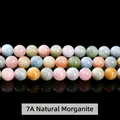 7A natürliche Morganit-Rundperlen für die DIY-Schmuckherstellung in Pastellfarben - 7A Natürlicher Morganit (4mm) / Ca. 90 Perlen