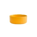 Minimalist matte yellow ceramic pet bowl for cats and small dogs water food dish - 11cm / Straight Rim Bowl / Yellow
