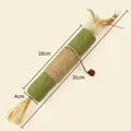 Natural catnip silvervine stick with raffia and feathers for cat teeth cleaning - Diameter approx. 4cm / Giant Catnip Stick